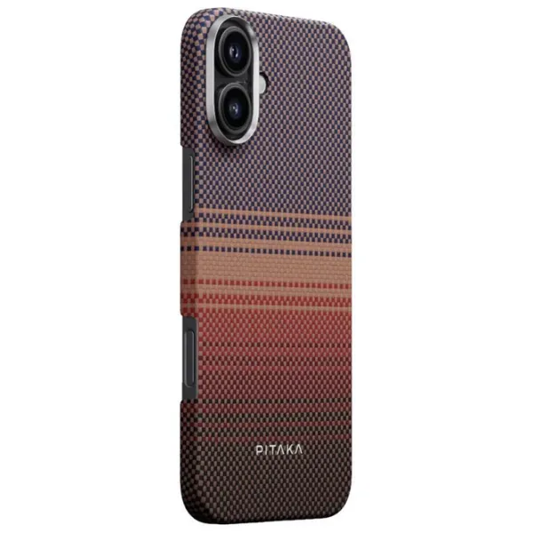 Husă pentru smartphone Apple iPhone 16 Plus Pitaka / MagSafe Back / PC / Red Brown photo 2