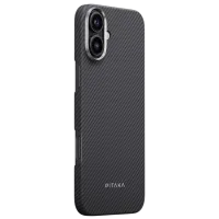Husă pentru smartphone Apple iPhone 16 Plus Pitaka / MagSafe Back / PC / Black-Gray