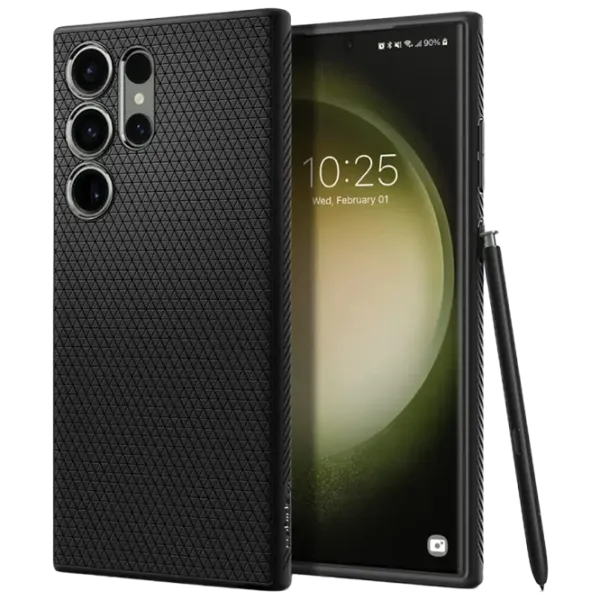 Husă pentru smartphone Samsung Galaxy S23 Ultra Spigen / Back / TPU / Ornament Matte black photo 1