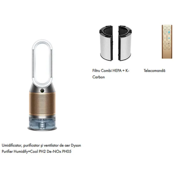 Umidificator-purificator de aer Dyson PH05 Pe podea / Gold photo 9