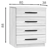 Comodă Modern Kenon 4B 88 x 80 x 38 / PAL / Craft Oak White photo 4