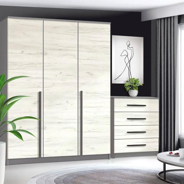 Comodă Modern Kenon 4B 88 x 80 x 38 / PAL / Craft Oak White photo 5