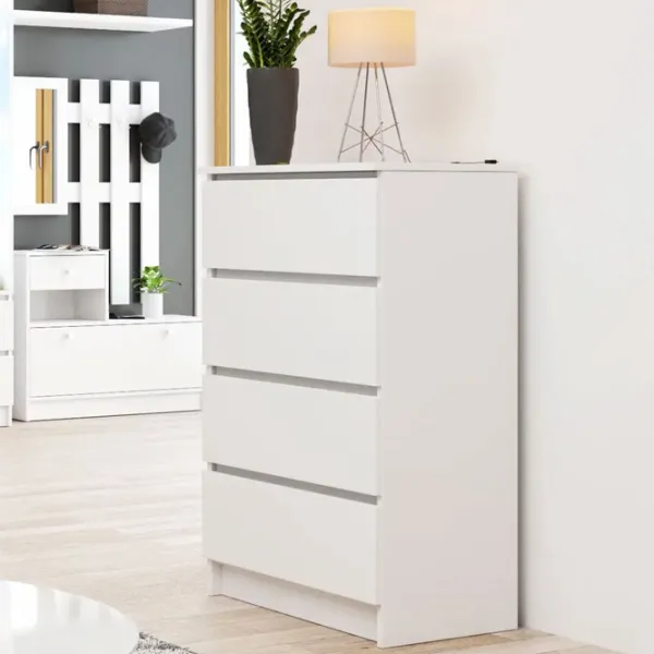 Comodă Akord K60 4SZ 99 x 99 x 40 / LPAL / Alb photo 5