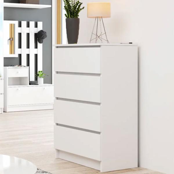 Comodă Akord K60 4SZ 99 x 99 x 40 / LPAL / Alb photo 5