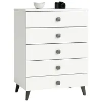 Комод Akord Mobi 5SZ 88.7 x 60.4 x 37.5см / ЛДСП / Белый