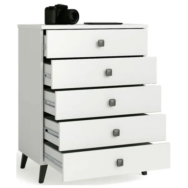 Comodă Akord Mobi 5SZ 88.7 x 60.4 x 37.5 / LPAL / Alb photo 2