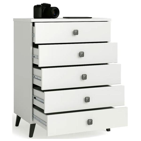 Comodă Akord Mobi 5SZ 88.7 x 60.4 x 37.5 / LPAL / Alb photo 2