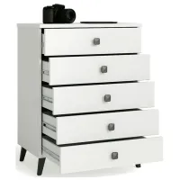 Комод Akord Mobi 5SZ 88.7 x 60.4 x 37.5см / ЛДСП / Белый photo 2
