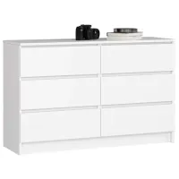 Comodă Akord K120 6SZ 77 x 120.4 x 40 / LPAL / Alb