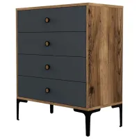 Комод Mirage Meble Lizbon 536 90.7 x 76 x 40см / ЛДСП / Антрацит