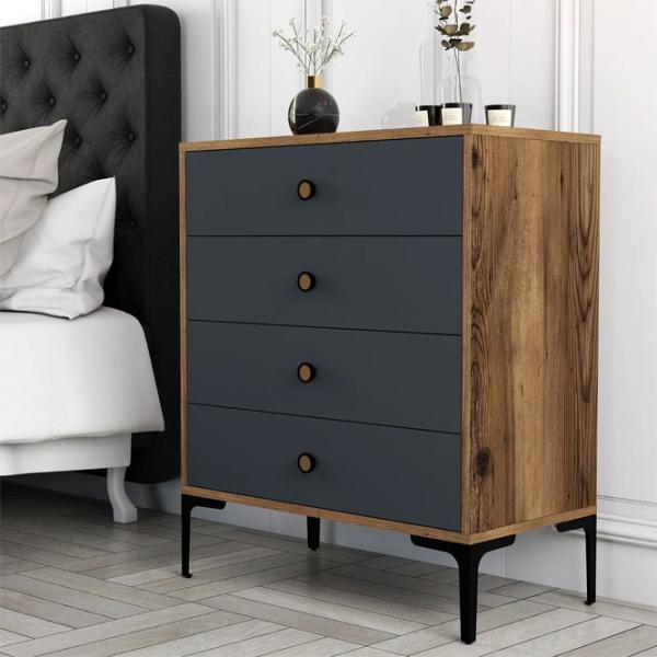 Comodă Mirage Meble Lizbon 536 90.7 x 76 x 40 / LPAL / Antracit photo 2