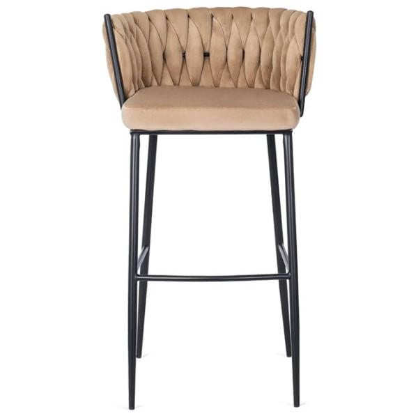 Scaun de bar Mebel Elite Flores Catifea / Metal / Beige photo 1
