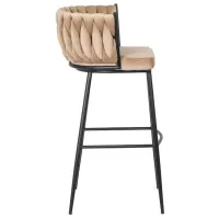 Scaun de bar Mebel Elite Flores Catifea / Metal / Beige photo 2