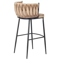 Scaun de bar Mebel Elite Flores Catifea / Metal / Beige photo 3