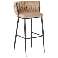 Scaun de bar Mebel Elite Flores Catifea / Metal / Beige photo 5