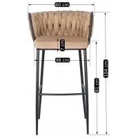 Scaun de bar Mebel Elite Flores Catifea / Metal / Beige photo 6