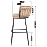 Scaun de bar Mebel Elite Flores Catifea / Metal / Beige photo 7