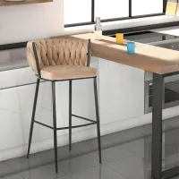 Scaun de bar Mebel Elite Flores Catifea / Metal / Beige photo 8