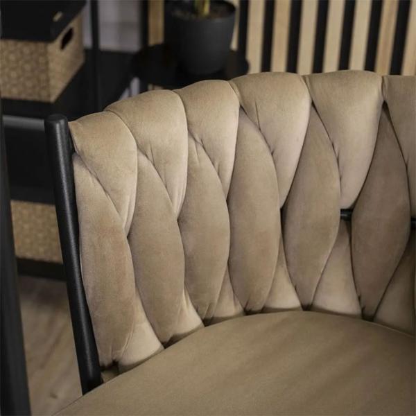 Scaun de bar Mebel Elite Flores Catifea / Metal / Beige photo 10