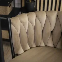 Scaun de bar Mebel Elite Flores Catifea / Metal / Beige photo 10