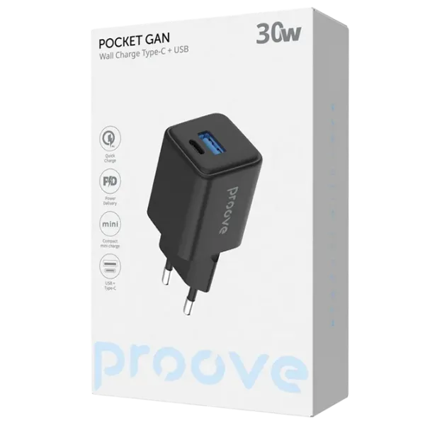 Сетевое зарядное устройство Proove Pocket Gan 3 A / Черный photo 5