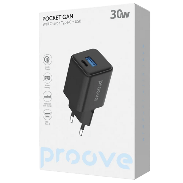 Сетевое зарядное устройство Proove Pocket Gan 3 A / Черный photo 5
