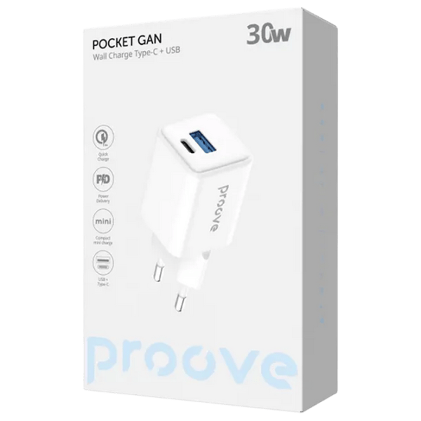 Сетевое зарядное устройство Proove Pocket Gan 3 A / Белый photo 4