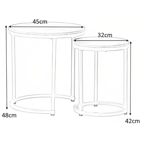 Set măsuțe de cafea Signal HOLA 5631069 White marble photo 3