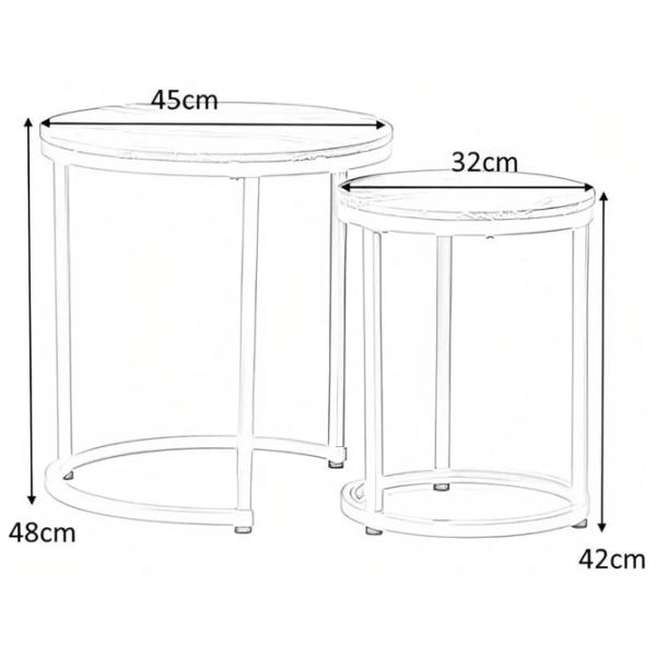 Set măsuțe de cafea Signal HOLA 5631069 White marble photo 3