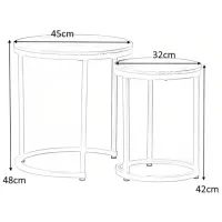 Set măsuțe de cafea Signal HOLA 5631069 White marble photo 3