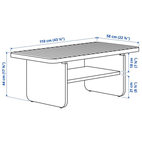 Măsuță de cafea Ikea Vittskar 5870595 Dark Gray photo 4