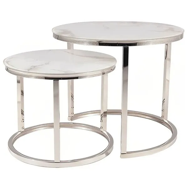 Set măsuțe de cafea Signal Atlanta B II 5630789 White marble photo 1