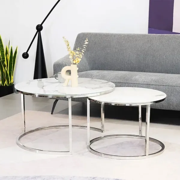 Set măsuțe de cafea Signal Atlanta B II 5630789 White marble photo 3