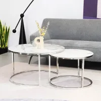 Set măsuțe de cafea Signal Atlanta B II 5630789 White marble photo 3