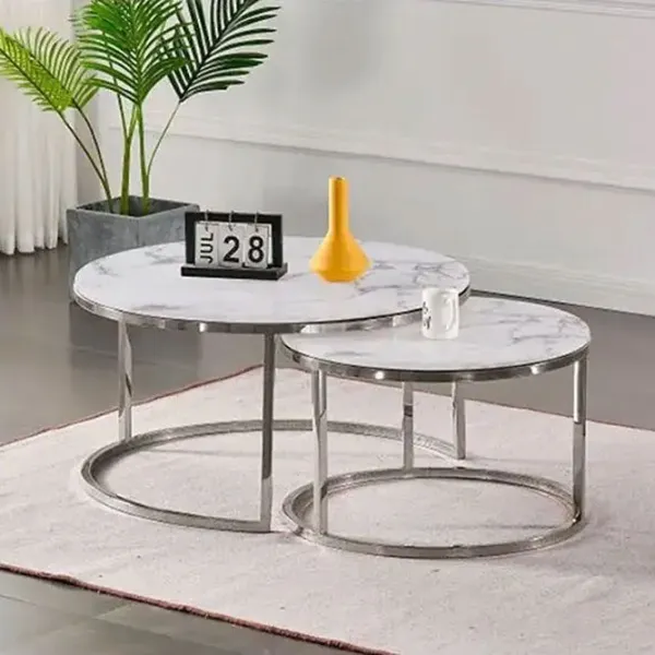 Set măsuțe de cafea Signal Atlanta B II 5630789 White marble photo 4