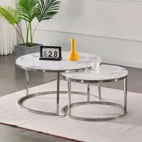 Set măsuțe de cafea Signal Atlanta B II 5630789 White marble photo 4