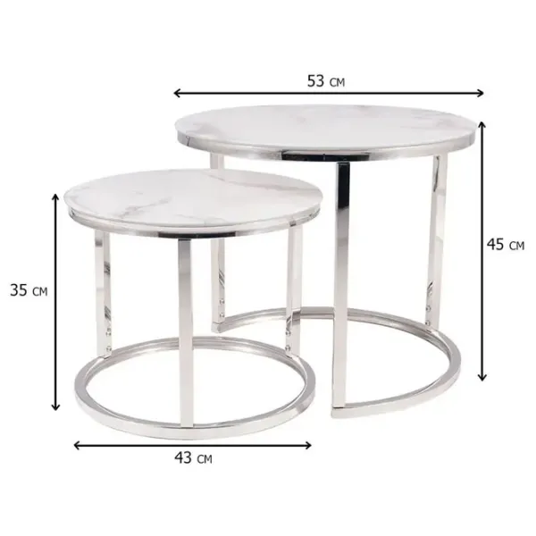 Set măsuțe de cafea Signal Atlanta B II 5630789 White marble photo 5