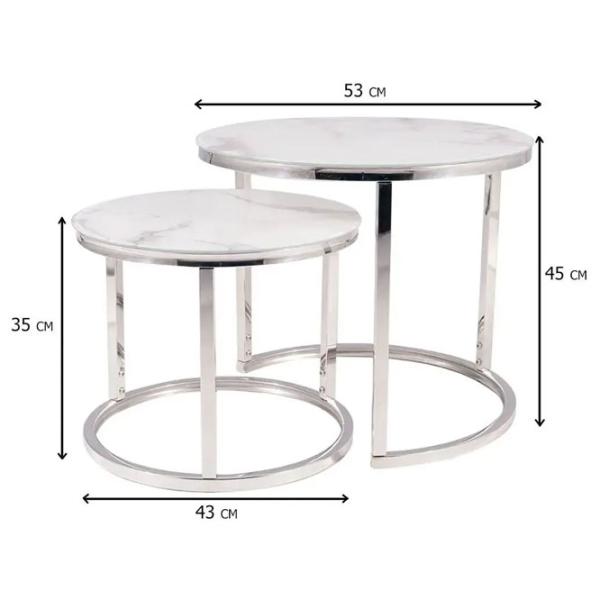 Set măsuțe de cafea Signal Atlanta B II 5630789 White marble photo 5