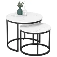 Набор журнальных столиков Mebel Elite Dafne 5718303 Белый мрамор
