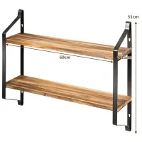 Raft Costway HW64214 Masiv / Paulownia Oak photo 3