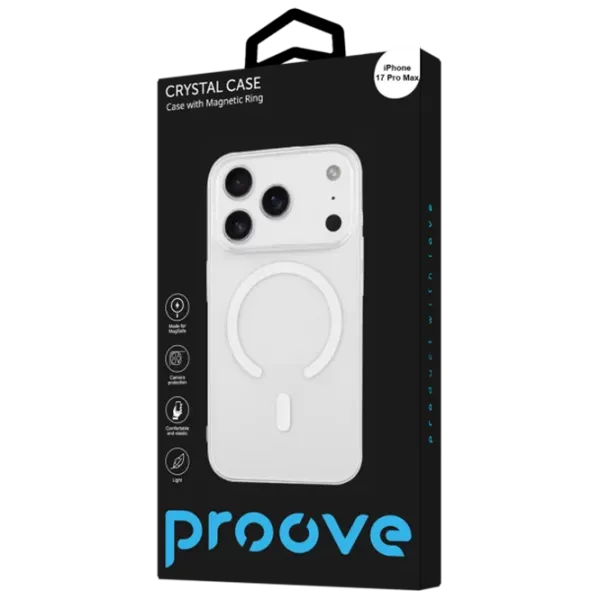 Husă pentru smartphone Apple iPhone 17 Pro Max Proove / MagSafe Back / TPU / Crystal White photo 3