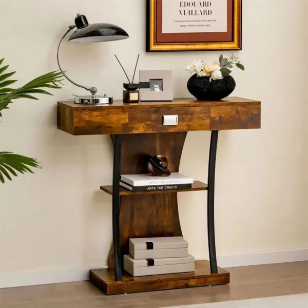 Masă consolă Costway JV10598CF Brown / MDF photo 3