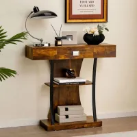 Masă consolă Costway JV10598CF Brown / MDF photo 3