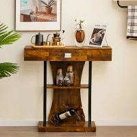 Masă consolă Costway JV10598CF Brown / MDF photo 4