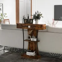 Masă consolă Costway JV10598CF Brown / MDF photo 5