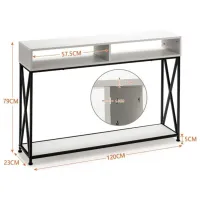 Masă consolă Costway HV10016WH White / Masiv photo 2