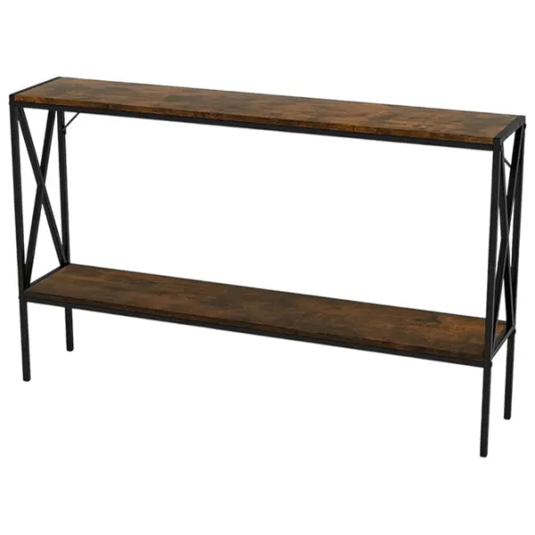 Masă consolă Costway JV12134CF Rustic Brown / Metal photo 1