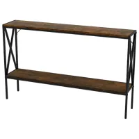 Masă consolă Costway JV12134CF Rustic Brown / Metal
