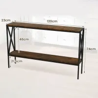 Masă consolă Costway JV12134CF Rustic Brown / Metal photo 2