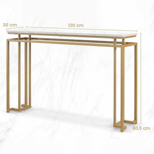 Masă consolă Costway JV11202WH White / Metal photo 4